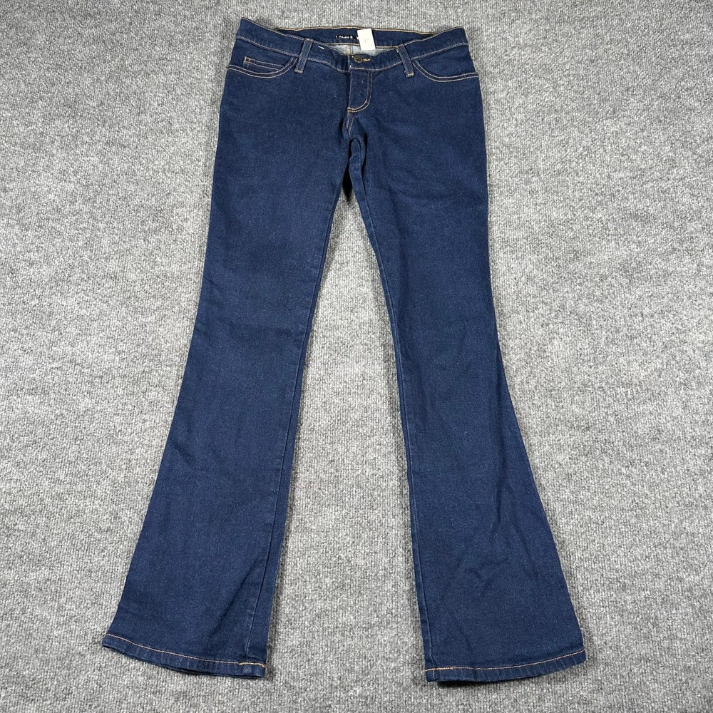 Frankie B. Jeans Womens Size L Dark Wash Low Rise Flare Charlie Denim